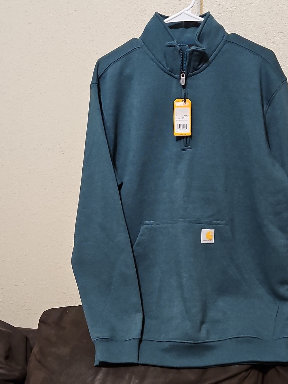 Carhartt Women's Teal Quarter-Zip Sweatshirt Hoodie